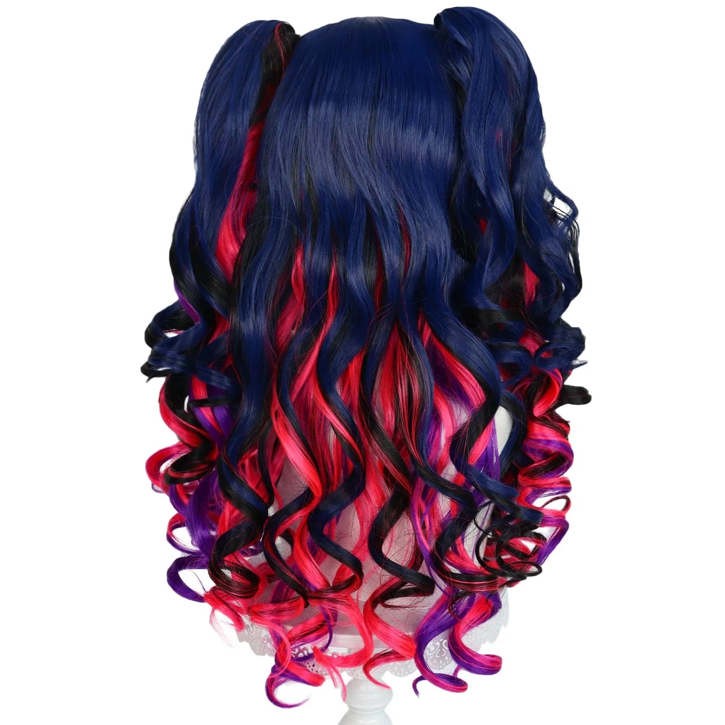 WIG
24inch Cheap High Quality Rainbow Colorful Long Curly Curly Ponytails Lolita Cosplay Wig for Halloween Christmas School