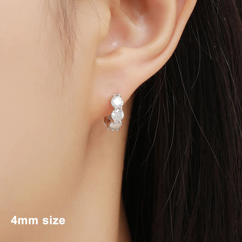 EARRING
 D VVS1 Moissanite Earring S925 Sterling Silver Plated 18k White Gold