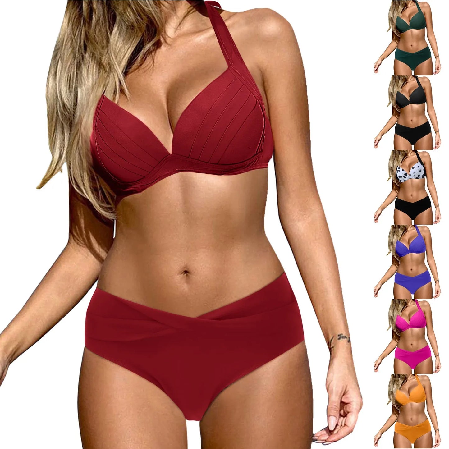 New Sexy Bikini Women Swimwear Push Up Bikini Set Female Swimsuit Padded Bathing Suit Two Piece Swimsuit Large Size 수영복