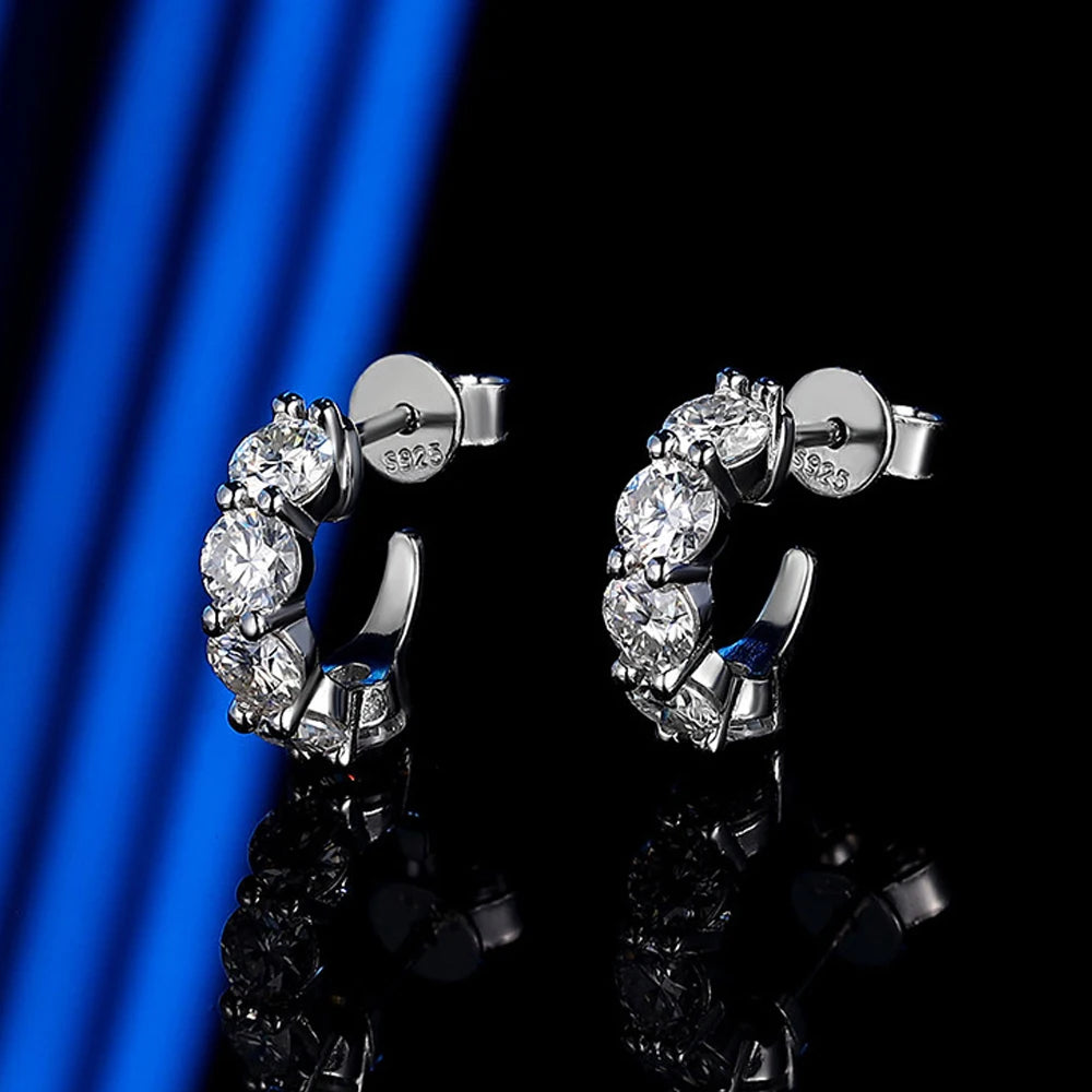 EARRING
 D VVS1 Moissanite Earring S925 Sterling Silver Plated 18k White Gold