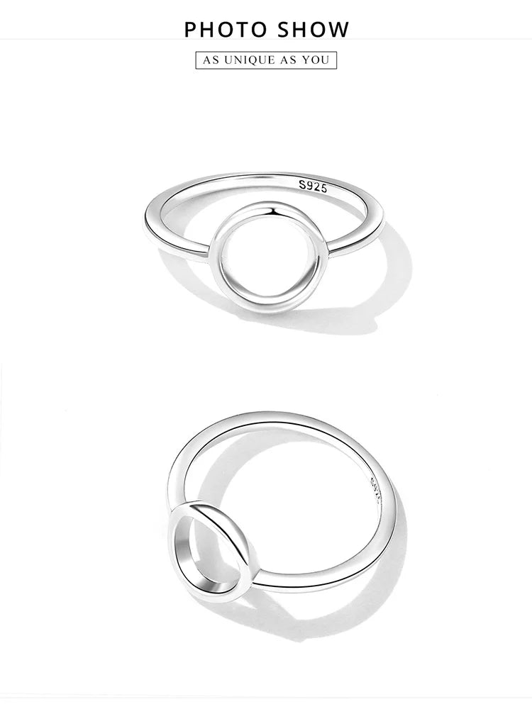 Circle Finger Rings
 Sterling Silver 925