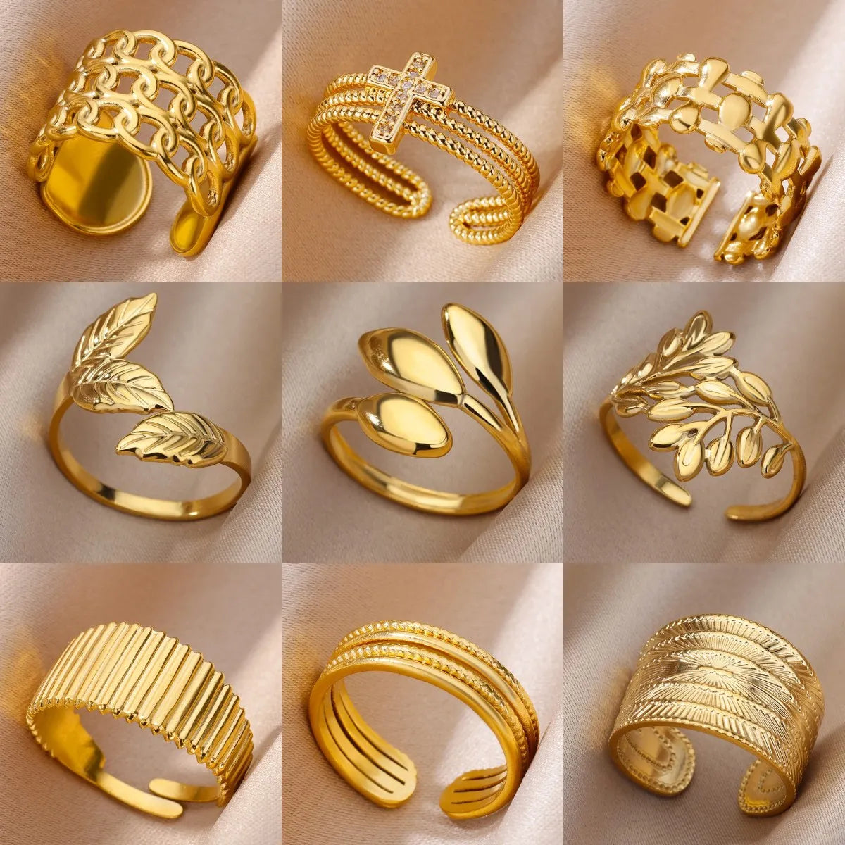 FANTASTIC RINGS-                               
316L Stainless Steel Rings for Women Gold Color Rings Women's Ring Female Male