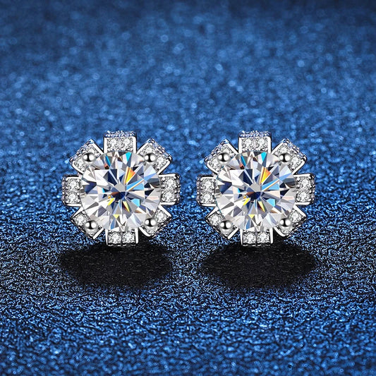 FLOWER EARRING
2ct Moissanite Earring s925 Sterling Sliver Plated 18k White Gold