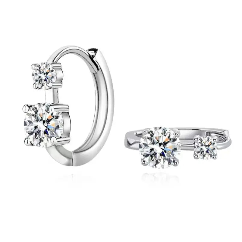 EARRING
925 Sterling Silver 0.6 Carat * 2 Moissanite Double Diamond