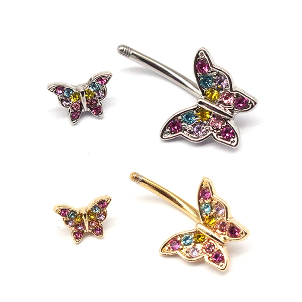 1PC Trendy Butterfly Pendant Belly Button Ring Sexy Body Piercing Bars Piercings Navel Piercing Gothic Jewelry Wedding Jewelry