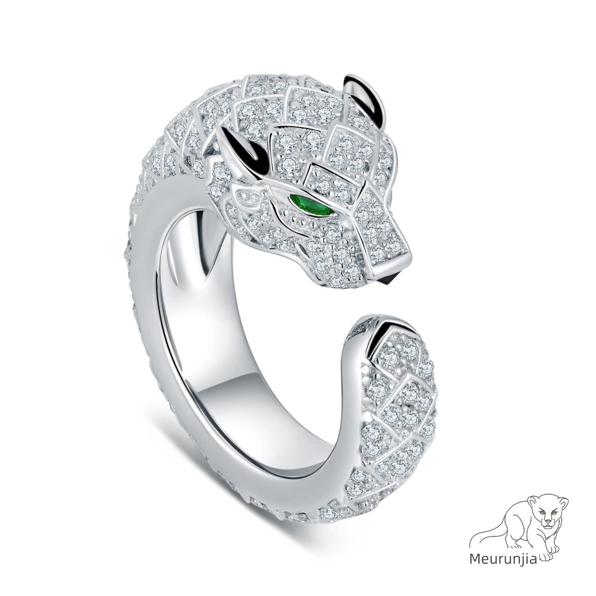 COUPLE gender RING
18K Carat Diamond Open Ring Tiger Head Platinum