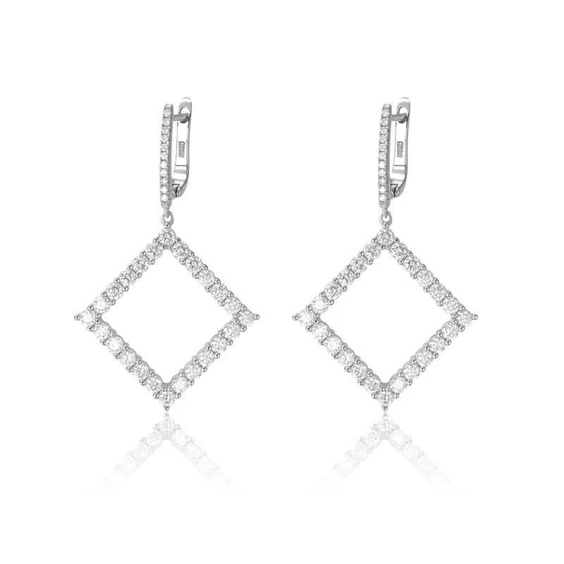 EARRING—
- D VVS1 Full Moissanite Pandent Earrings for Women 
 with GRA S925 Sterling Sliver Earring