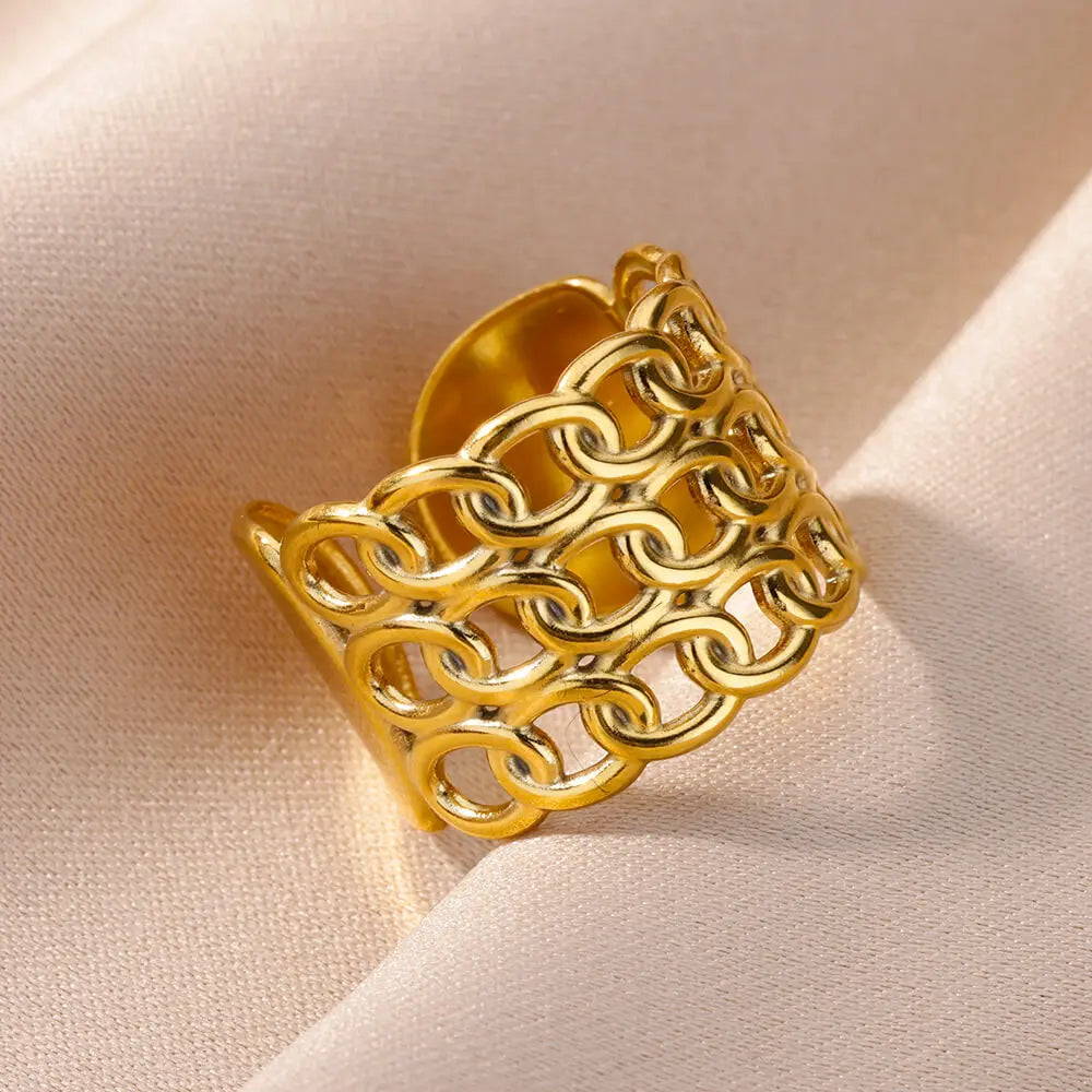 FANTASTIC RINGS-                               
316L Stainless Steel Rings for Women Gold Color Rings Women's Ring Female Male