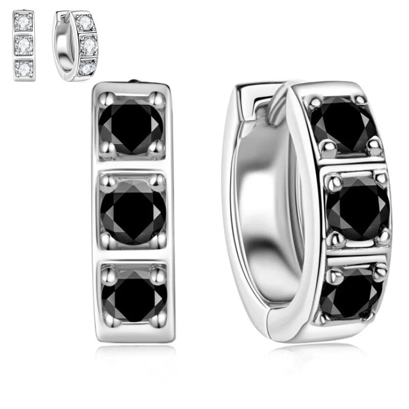 EARRING
925 Sterling Silver Moissanite 0.6 Carat Black and White Earrings Fashion Trendy Design Light Luxury Niche Senior Ladies