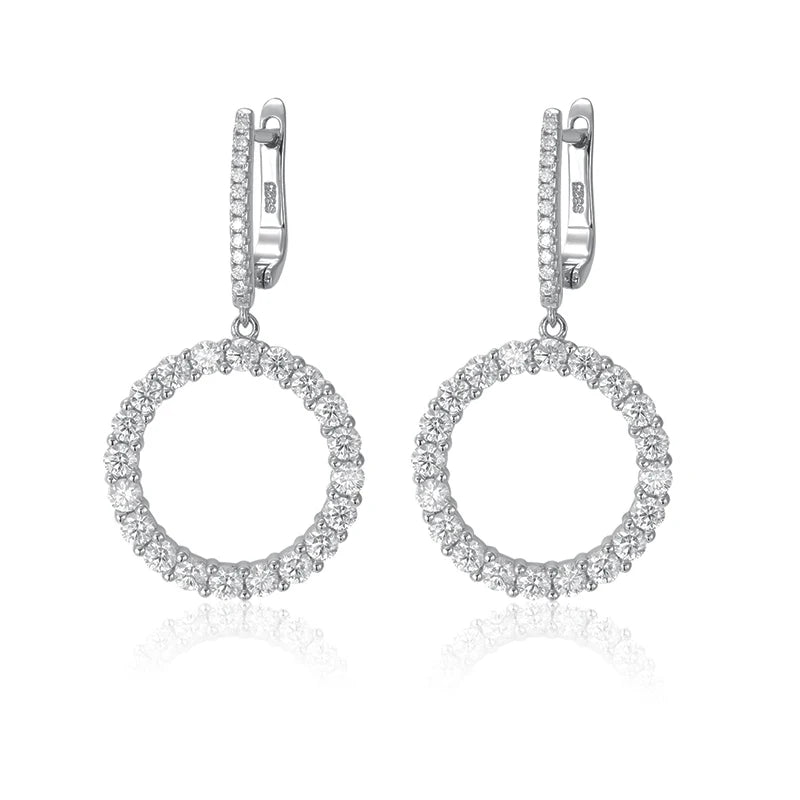 EARRING—
- D VVS1 Full Moissanite Pandent Earrings for Women 
 with GRA S925 Sterling Sliver Earring