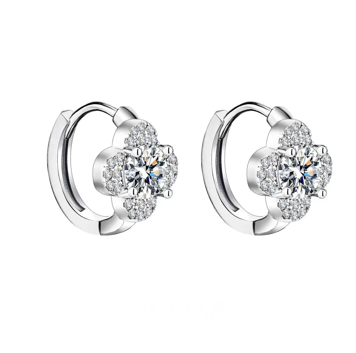 Everly EARRING
925 Sterling Silver 0.5/1 Carat Moissanite Clover Earrings