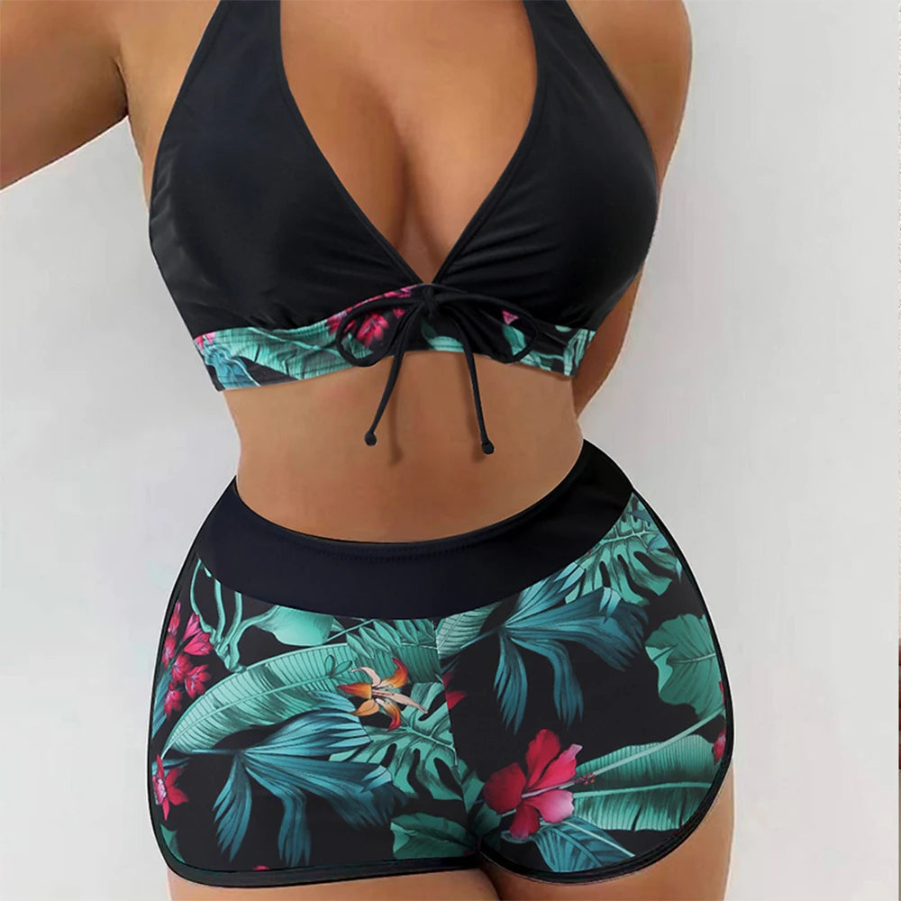 Swimsuit Woman Plus Size Sexy Bikini Set Floral Print Swimwear Summer Female Bikini Set Bathing Suit Swimming Beachwear