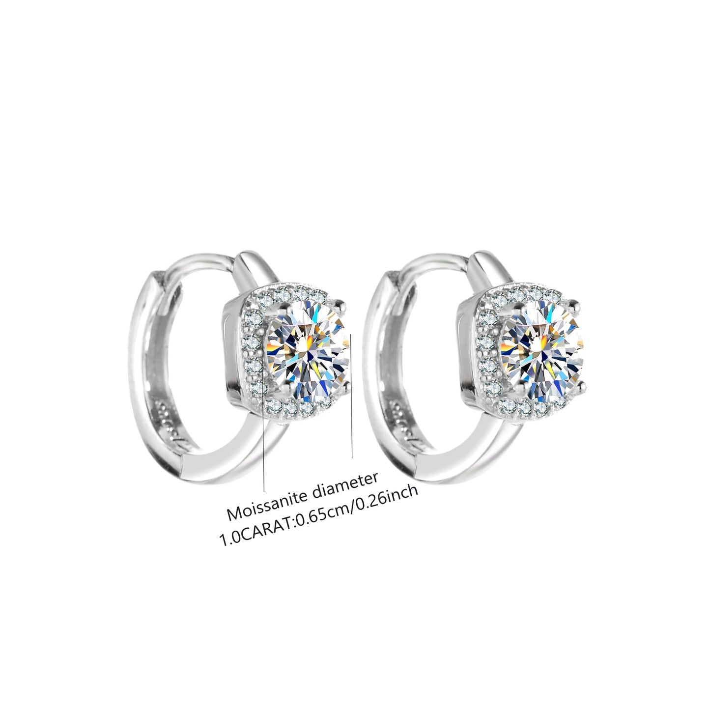 EARRING
S925 Sterling Silver Moissanite Ring Earrings for Men and Women