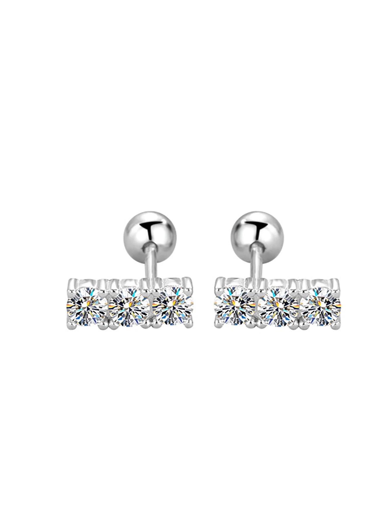 EARRING
925 Sterling Silver 0.3 Carat * 2 Moissanite Straight Row Earrings Fashion Trend Design Light Luxury Niche Senior Ladies