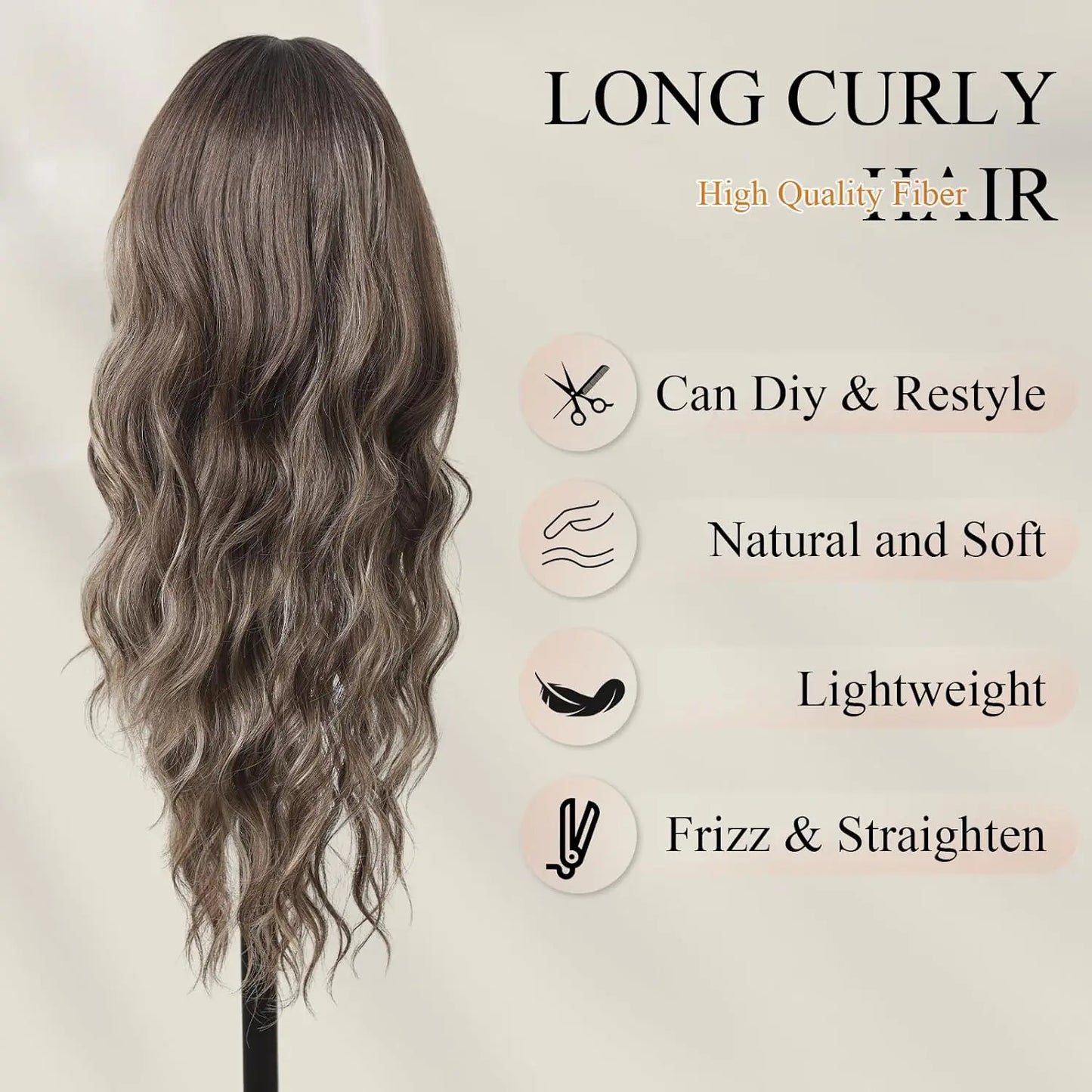 WIG
Long Wavy Brown Blonde Highlights Synthetic