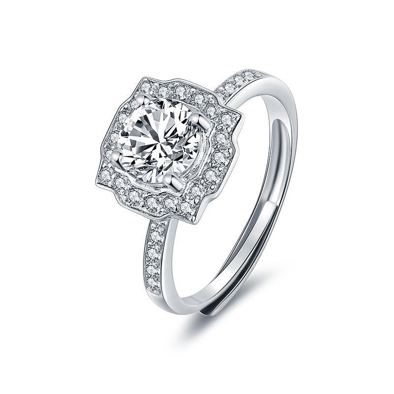 Women's 925 Silver 1 Carat Moissanite Ring