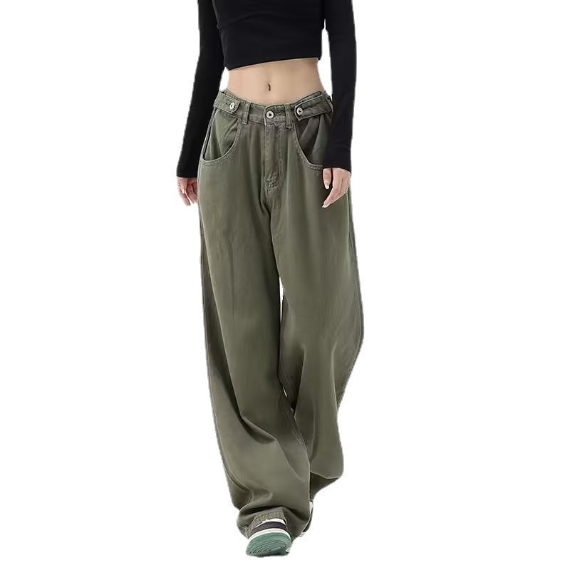 Lazy High Waist Autumn Artistic New Jeans