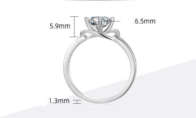 Twisted Arm Butterfly Four Prongs 1 Carat Moissanite Ring