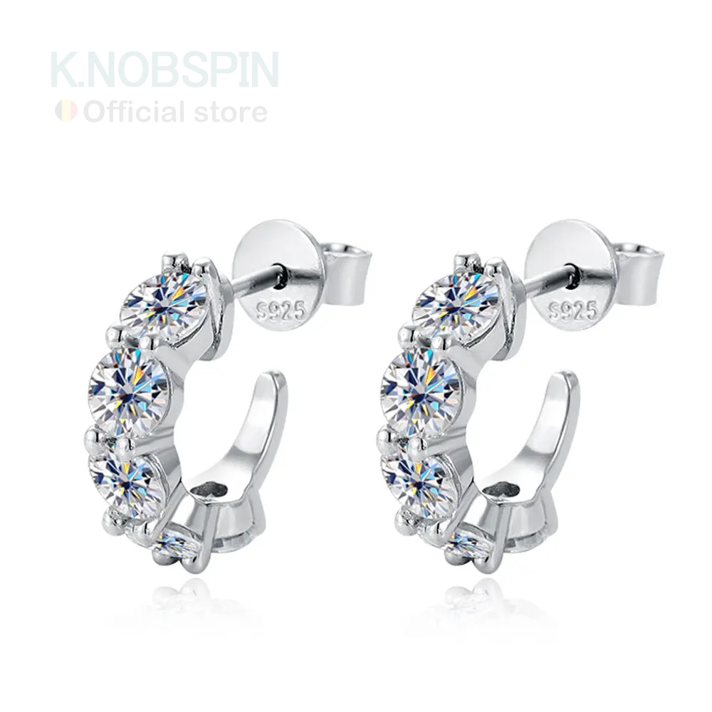 EARRING
 D VVS1 Moissanite Earring S925 Sterling Silver Plated 18k White Gold