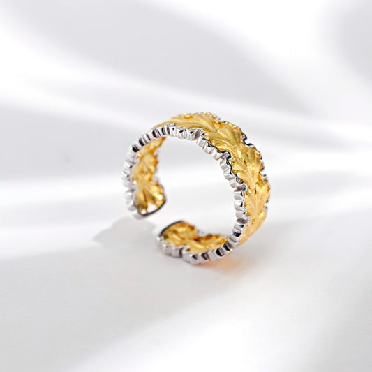 Women's Gold-plated Gingko Leaf Ring