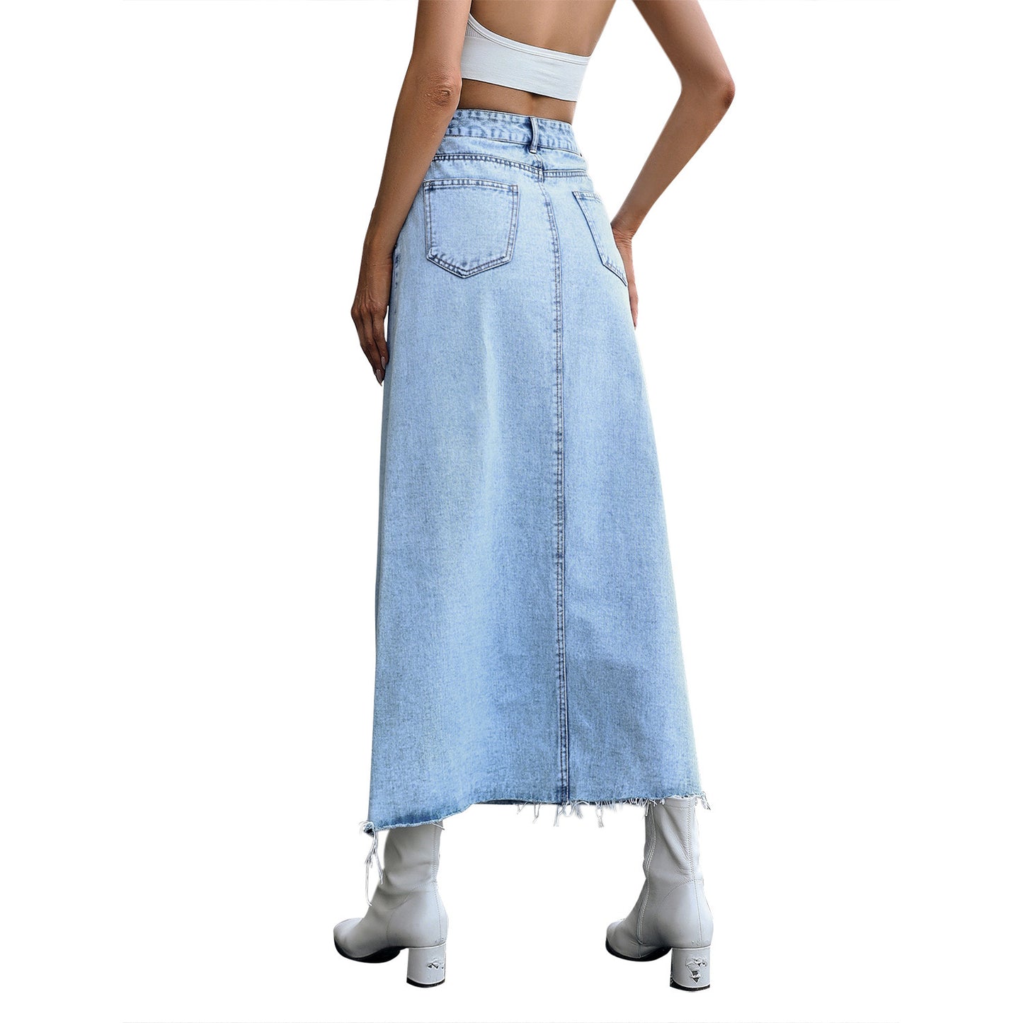 Women's Casual Trend High Waist Slimming Denim Skirt