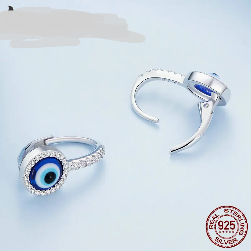 Evil blue eye
 925 Sterling Silver  Earrings