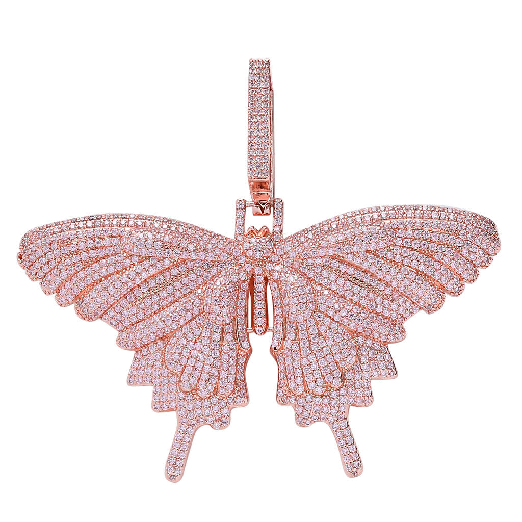 Zircon Butterfly Pendant Men's And Women's Necklace