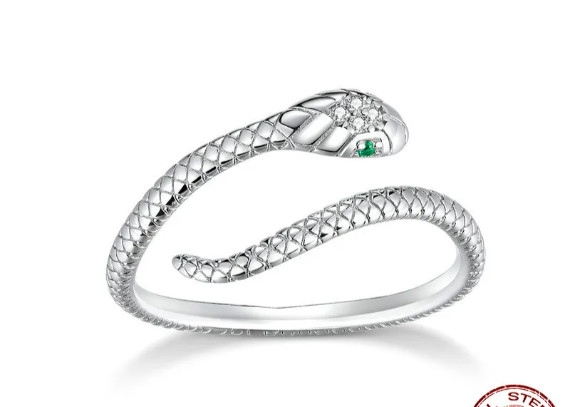 SNAKE Adjustable Ring,
925 Sterling Silver