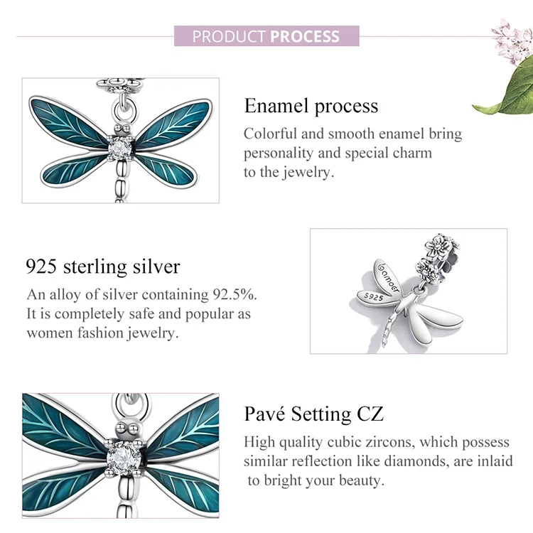 DRAGONFLY Pendant 
- 925 Sterling Silver
 Women Original Bracelet or Necklace Fine Jewelry Gift