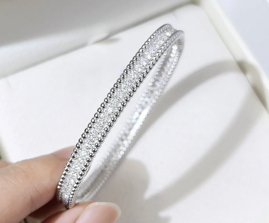 Bracelet -Luxury Real D Color Full 2mm Moissanite Tennis Bangle Bracelet For Women
 S925 Silver Plated 18K Gold Diamond Bracelets Gift